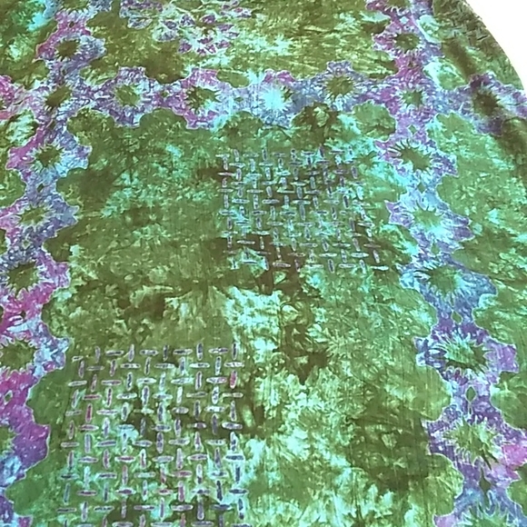 Vibrant Sleeveless Maxi Dress Green/Purple Size 3X - Picture 10 of 12